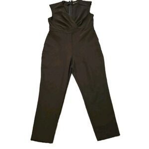 New York & Company Jumpsuit Women's  XL Black Wideleg  Sleeveless One Piece